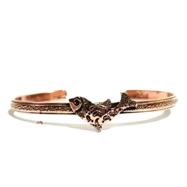 Engraved Copper Bracelet with Fish Design