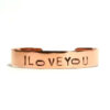Engraved Cuff Copper Bracelet with English Calligraphy