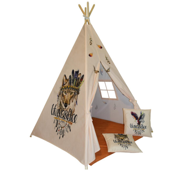 Kids Teepee Play Tent with Floor Cushions – Cozy Indoor Tent for Toddlers