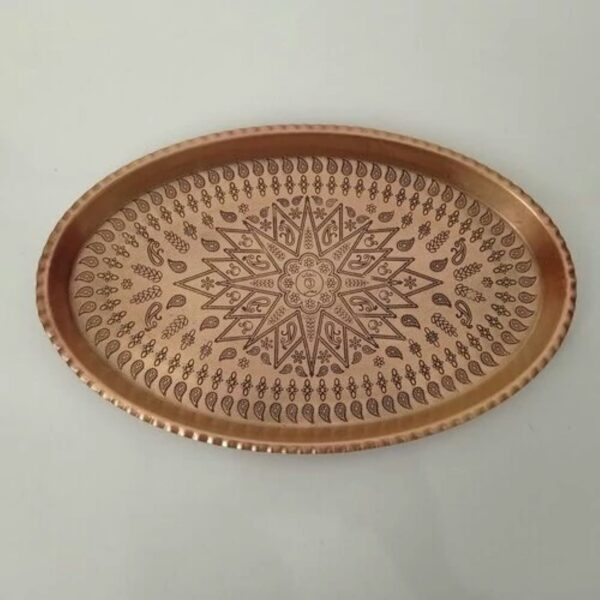 Oval Shaped Copper Serving Tray - Stunning Blend of Heritage & Functionality (1)