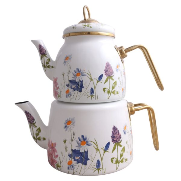 Premium Enamel Tea Kettle Set – Includes Matching Teapot Suitable for Daily Use (3)