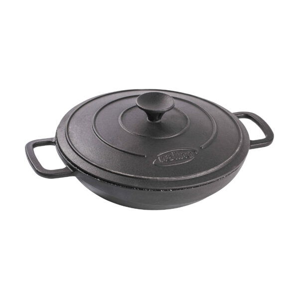 Round Cast Iron Grill Skillet for Camping with Lid (4)