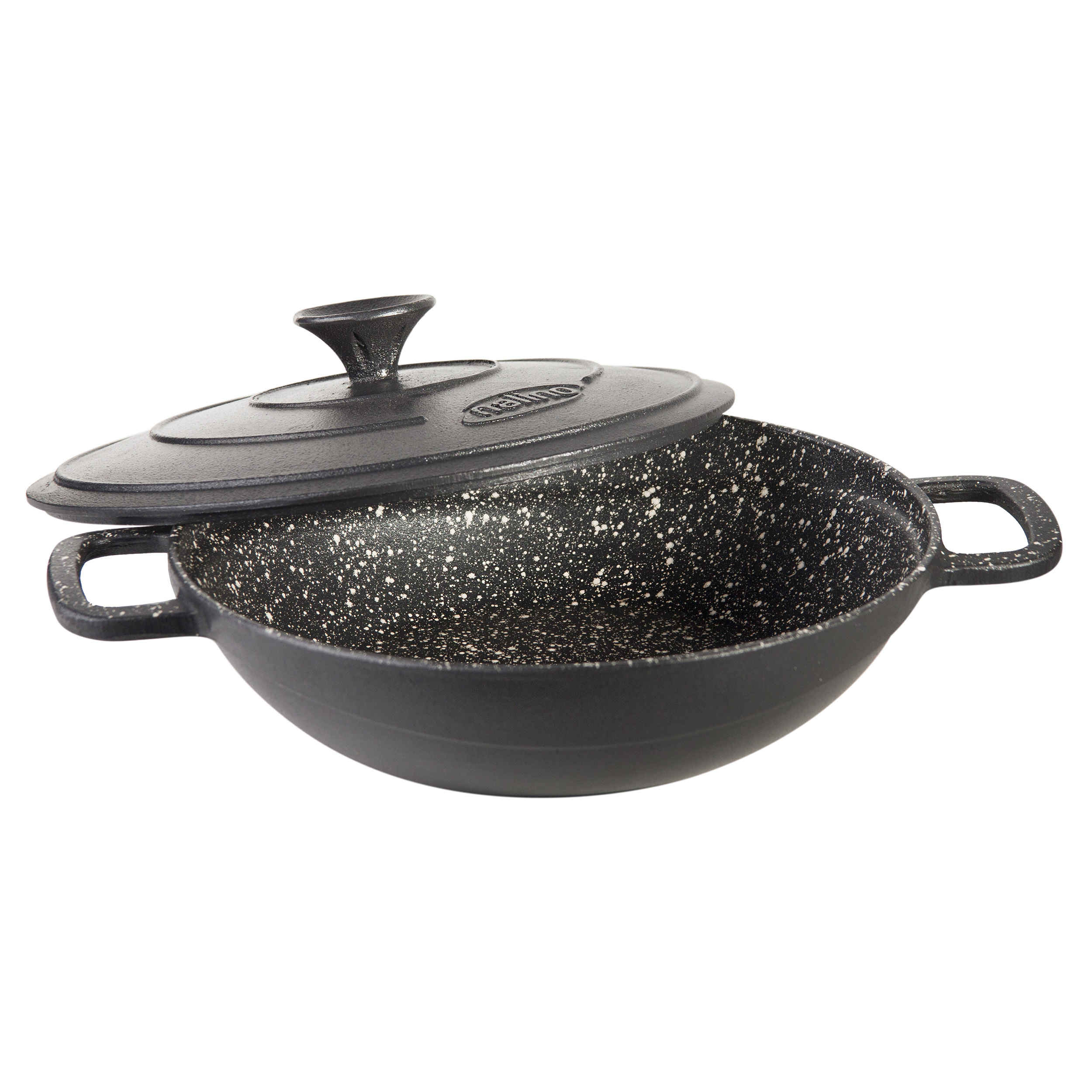 圆形铸铁烤锅 – 带盖,适合露营