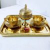 Vintage Brass Tea Set – Intricate Design for Classic Tea Lovers Suitable for Two Person (3)