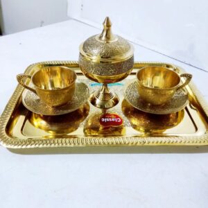 复古黄铜双人茶具套装 – 精致工艺，经典茶爱好者之选