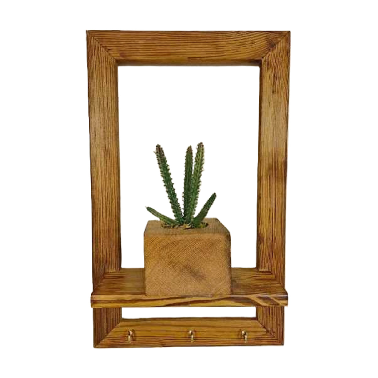 木质壁挂钥匙架 – 配3个挂钩,理想收纳