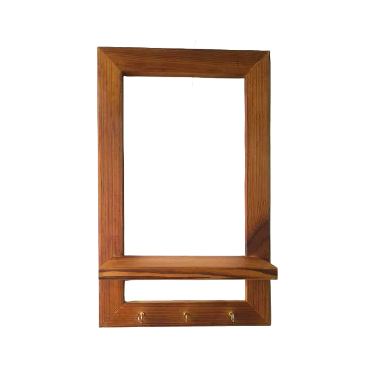 Main image of 木质壁挂钥匙架 – 配3个挂钩，理想收纳