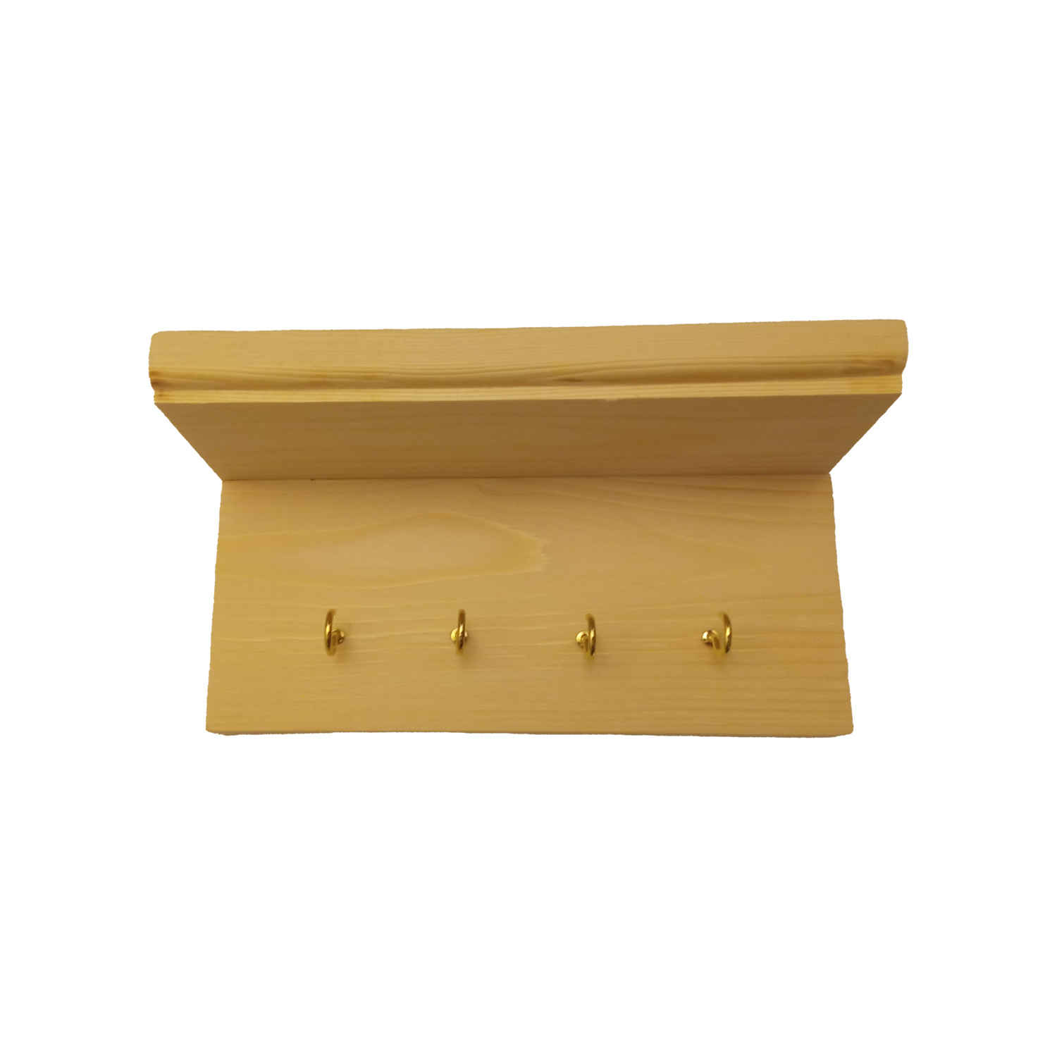 Main image of 木质壁挂钥匙架 – 乡村风格，配4个挂钩