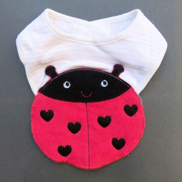 3-Layer Baby Bib with Ladybug Cartoon Design (1)