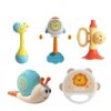 5-Piece Baby Rattle and Teether Toy Set – Colorful and Safe Sensory Toys (1)