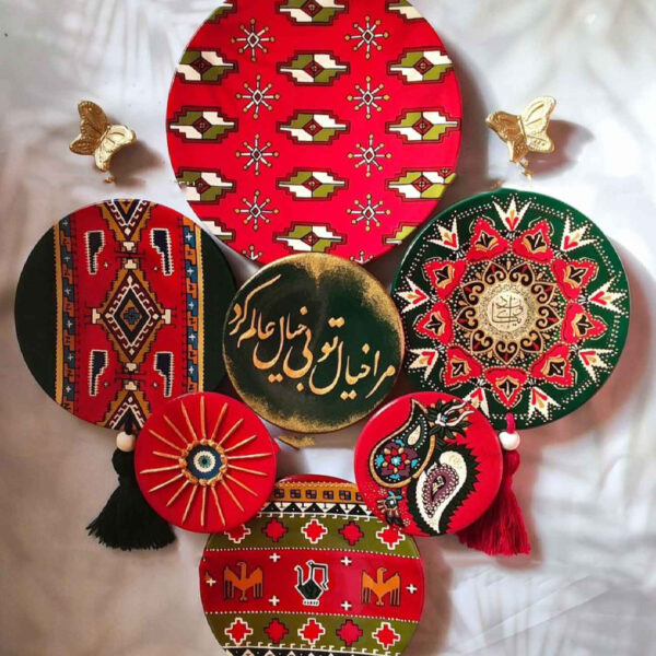 Artisan Pottery Plate Set – Decorative Wall or Table Display with Persian Calligraphy