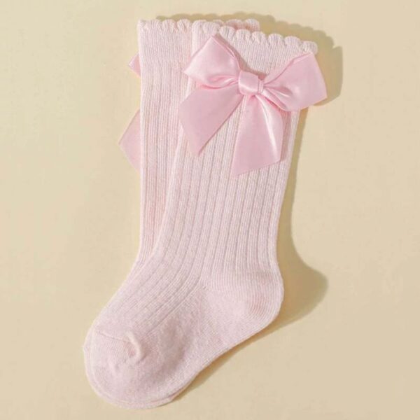 Baby Girls’ Socks Designed to Keep Tiny Feet Warm and Comfortable All Day with Bow Design (1)