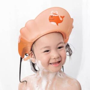 鲸鱼图案婴儿洗发帽 – 适合儿童和幼儿