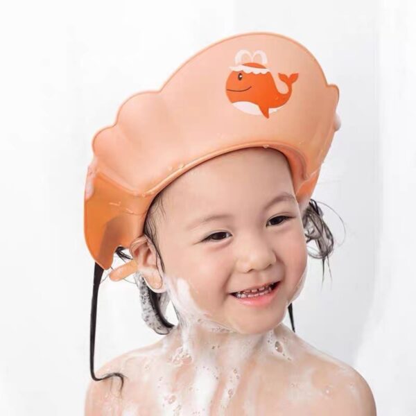 Baby Shower Cap for Hair Washing with Whale Pattern, Suitable for Kids and Toddlers