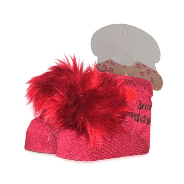 Baby Socks – Red Gentle Cotton Pom-Pom Design Perfect Fit for Infants (1)