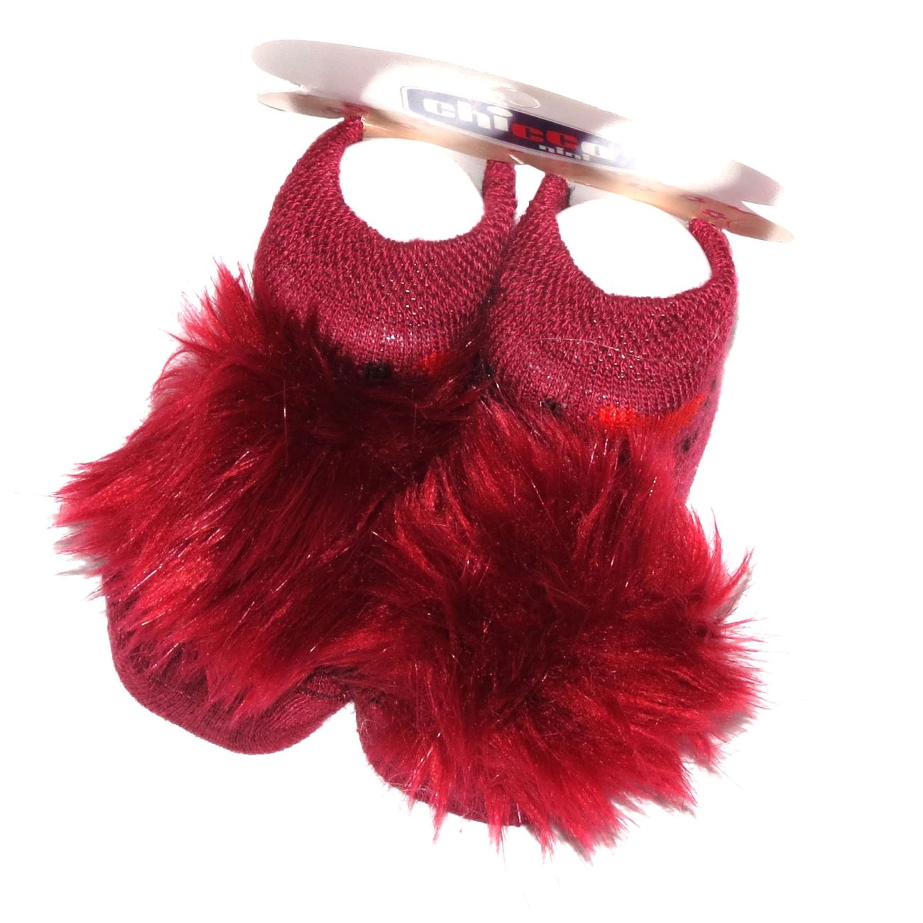 婴儿袜 – 红色柔软棉质毛球设计，贴合婴儿脚型