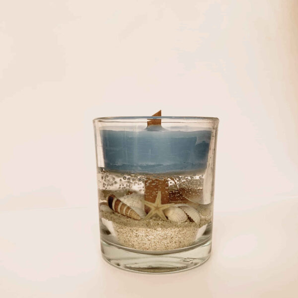 Beach-Themed Glass Jar Candle – Ocean Waves Scent, Coastal Vibes (2)