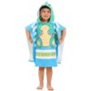 Blue Children's Poncho Bath Towel with Dinosaur Design (5)