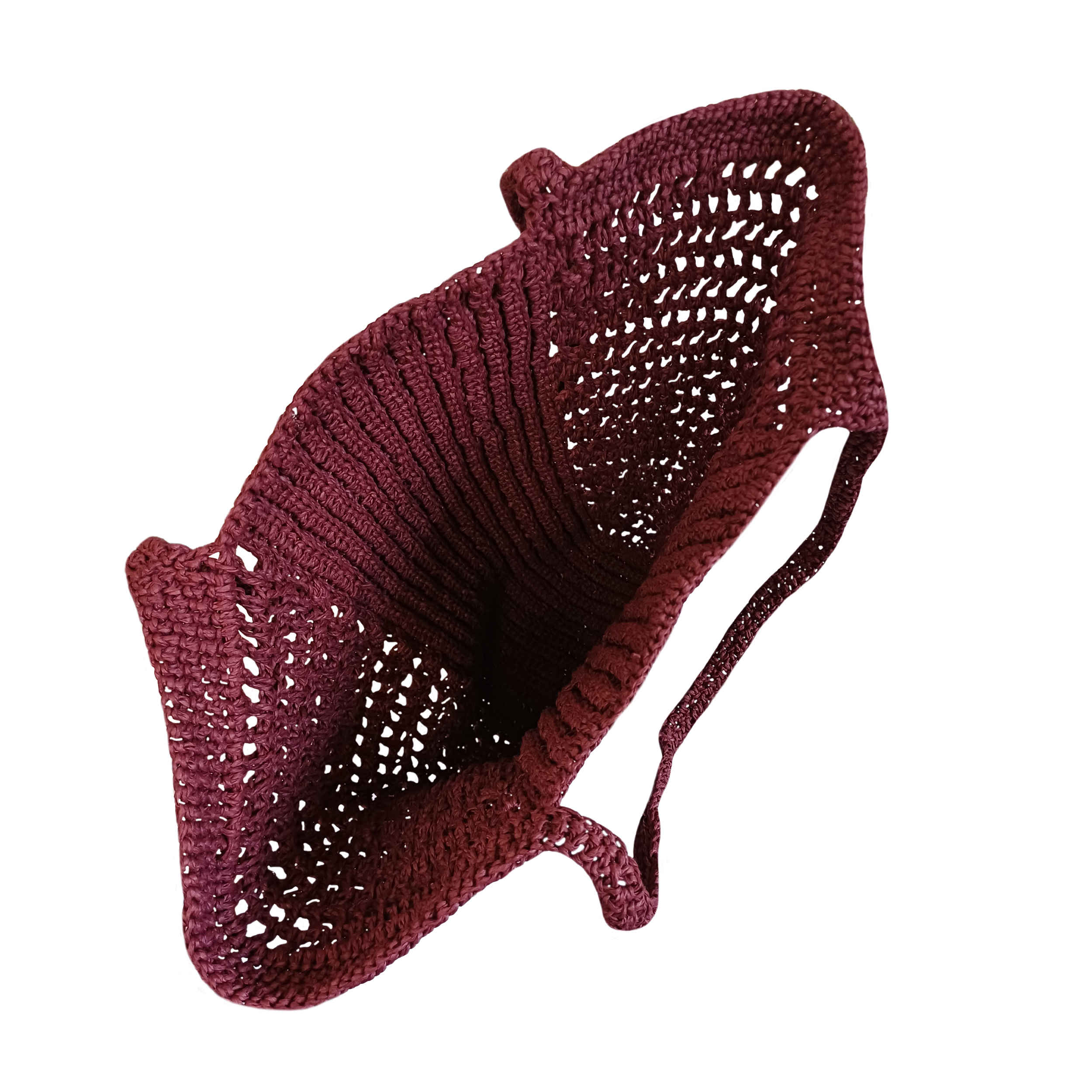 波西米亚酒红拉菲草沙滩托特包 – 适合休闲与夏日穿搭