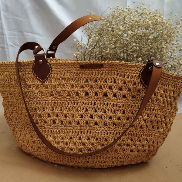 Bohemian Crochet Raffia Tote – A Natural Everyday Companion