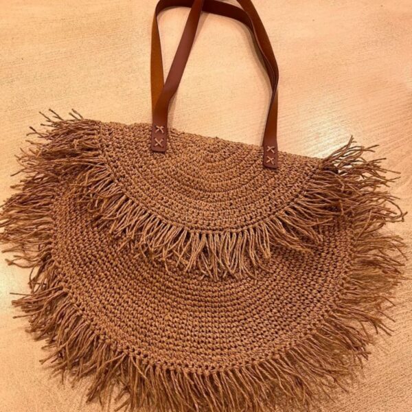Boho Chic Raffia Crochet Bag – Lightweight Summer Tote for Beach Days and City Outings