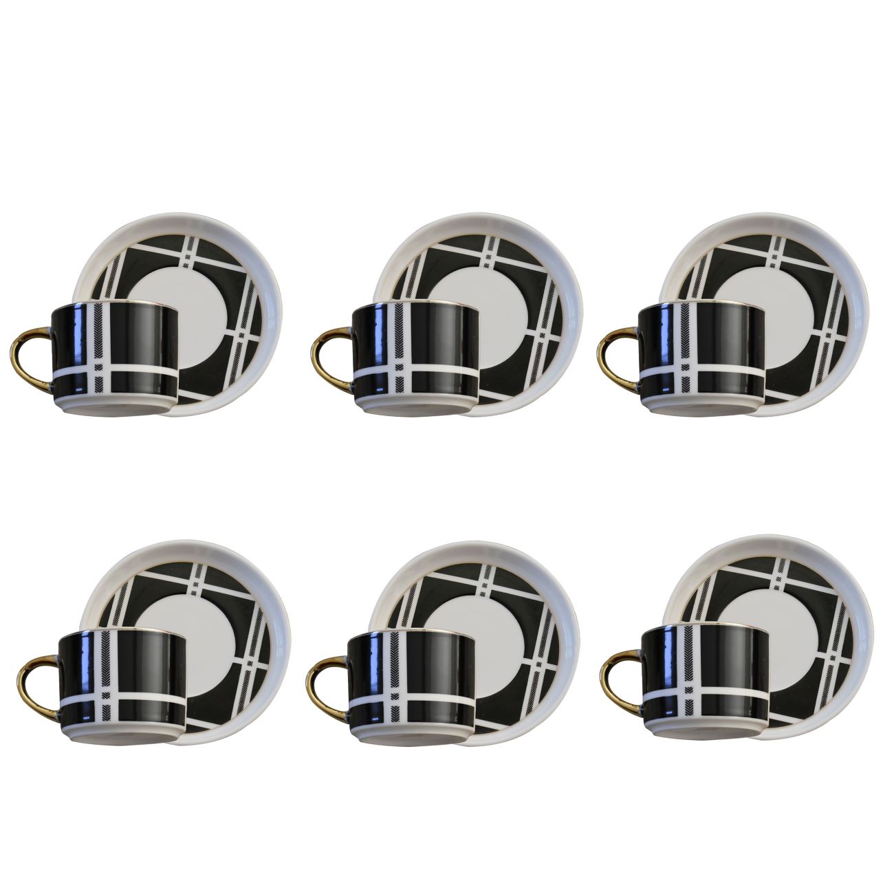 Main image of 优雅陶瓷茶具套装（12件含茶托）