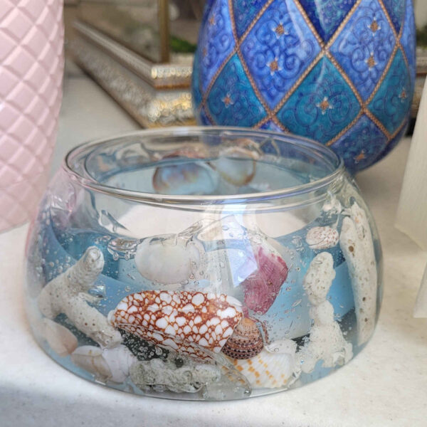 海风玻璃罐蜡烛 – 海洋艺术蜡烛，适合放松