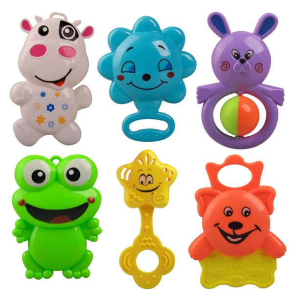 Colorful Baby Rattle Animal Design – Fun Sounds for Tiny Hands 6 Pcs (1)
