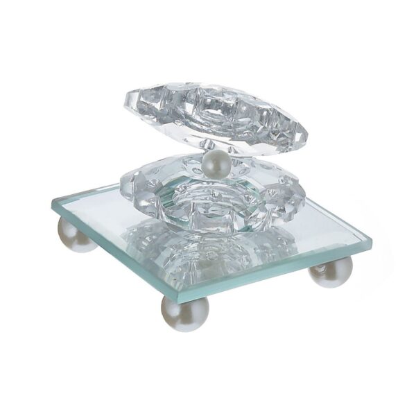 Compact Seashell Jewelry Holder with Built-In Mirror