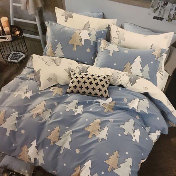 Complete 6-Piece Bedding Set – Double Size with Pine Tree Design