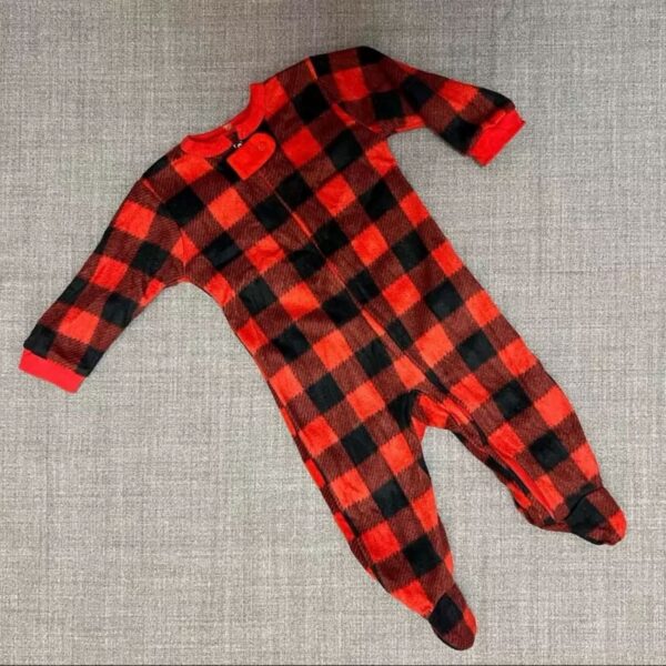 Cotton Baby Romper in Plaid Design – Cozy and Stylish, Imported for Your Little One (2)