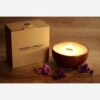 Dream-Inspired Wooden Candle – Natural Wick & Wooden Bowl