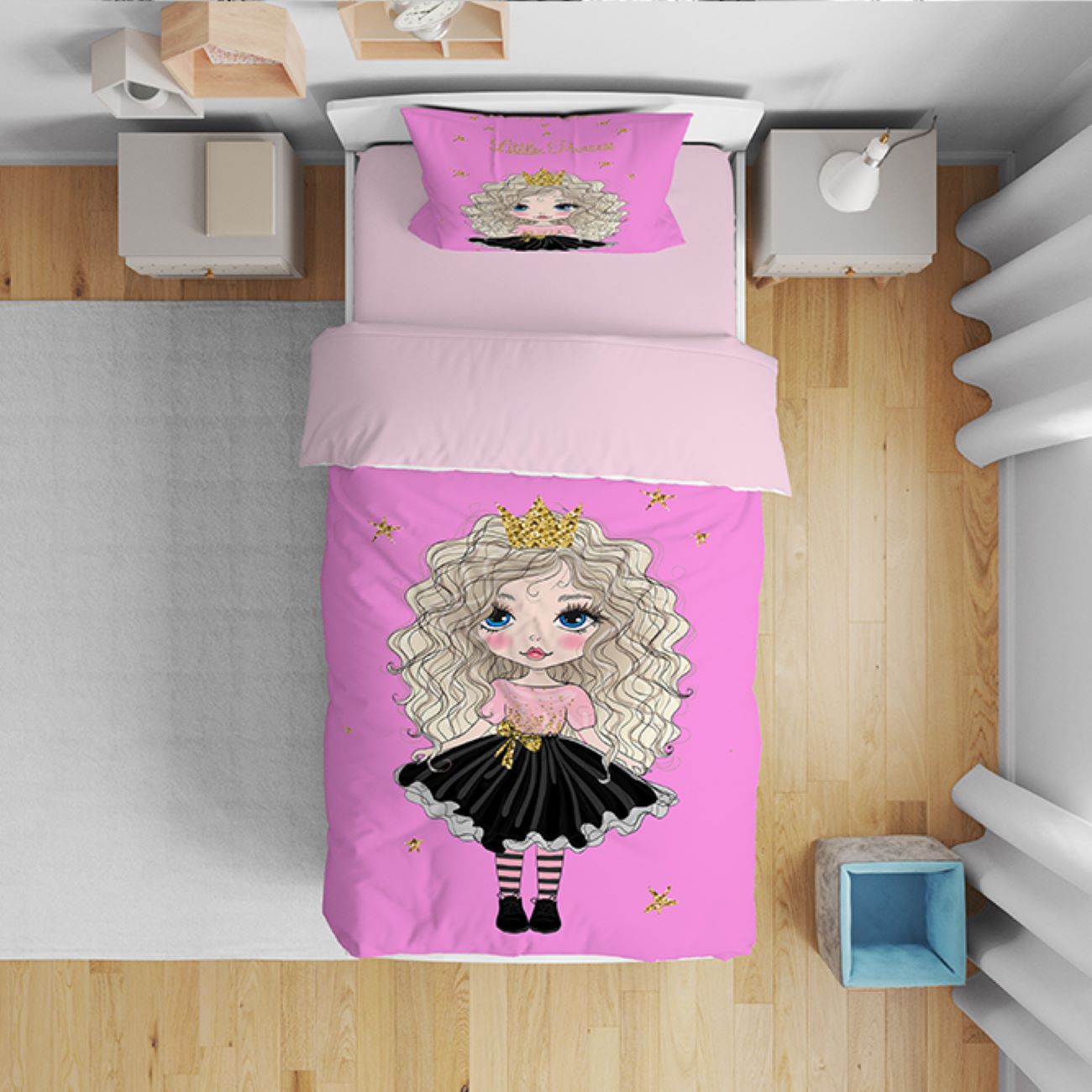 Main image of 梦幻乐园套装 – 儿童床单与毯子，女孩风格，5件套