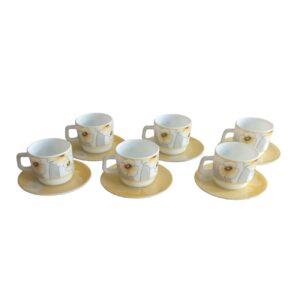 提升您的茶会体验 – 优雅陶瓷茶具套装（6件含茶托）