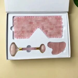 粉晶滚轮按摩套装（含助眠眼罩）