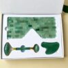Facial Roller in Aventurine Gemstone Include Gua Sha, and Eye Mask Pack (4)