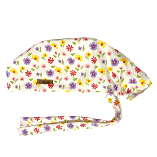 Floral Scrub Cap with Ties – Suitable for Doctors and Nurses