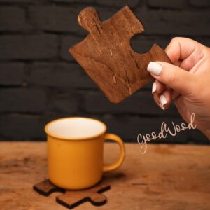 趣味拼图杯垫 – 适合茶饮爱好者及舒适空间 (3件)
