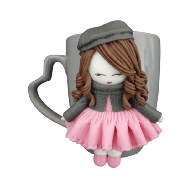 Giftable Handmade Mug with Artistic Motif of Small Girl (2)