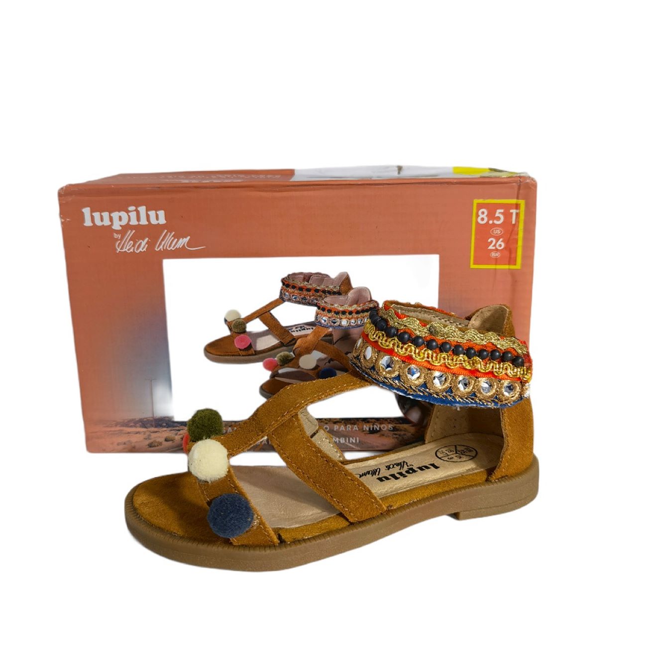 女童露趾凉鞋 – 柔软麂皮材质，时尚易穿