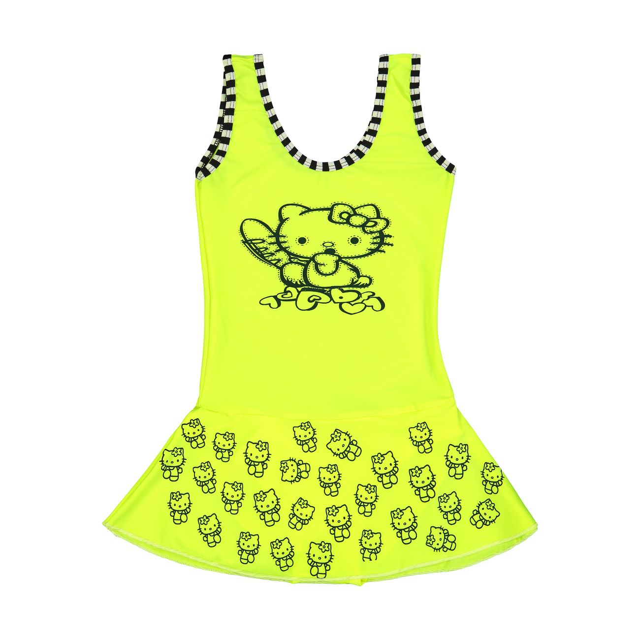 女童裙式泳装 – Hello Kitty 图案，附泳帽