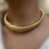 Gold-Plated Choker Necklace with Flexible Spring Design – Minimalist & Elegant Perfect for Party (2)