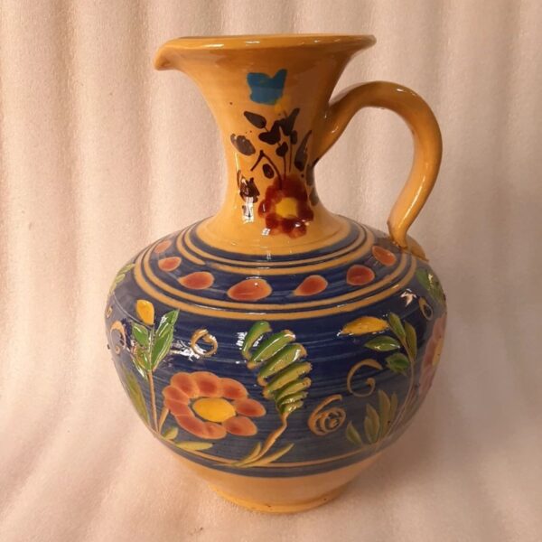 Hand-Painted Art Pottery Pitcher - Fucnctional & Artistic