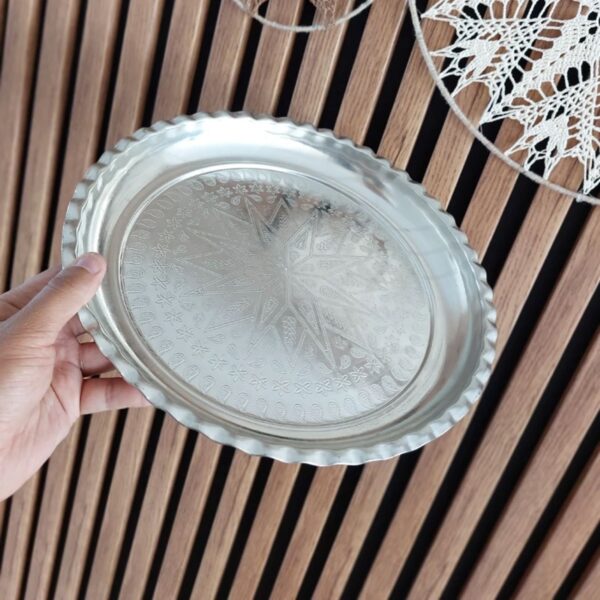 Handcrafted Copper Dinner Plate – Traditional Persian Plate for Elegant Dining and Serving (1)