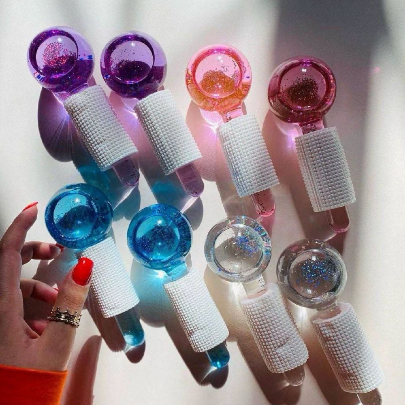 冰球面部按摩器套装 – 冷敷美容工具，消肿 & 抗皱 (2个)