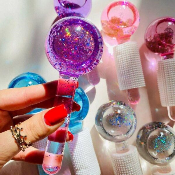 Ice Globe Facial Massager Set - Cooling Beauty Tools for Puffiness, Wrinkle Reduction 2Pcs (2)