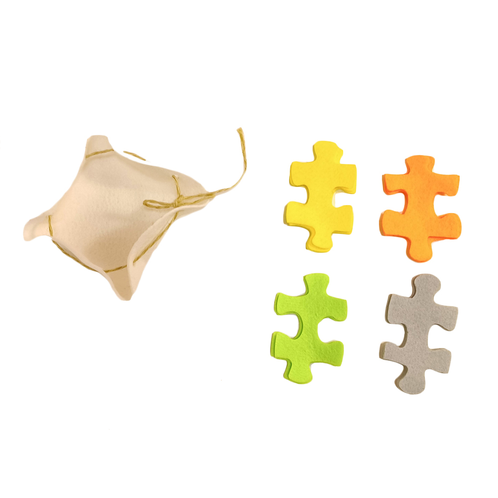 Main image of 拼图饮品毛毡杯垫套装 – 适用于咖啡桌与边桌 (24件)