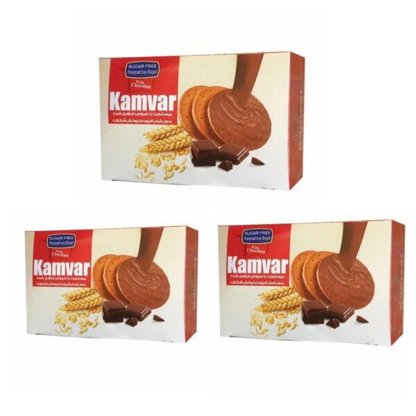 Kamvar Diet Biscuit with Processed Bran and Chocolate Coating – 200 grams (Pack of 3)