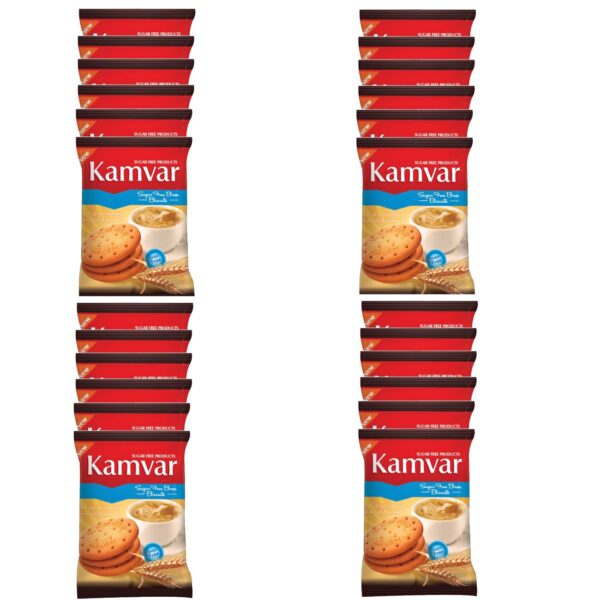 Kamvar Sugar-Free Biscuit with Processed Bran – 23 grams (Pack of 24)