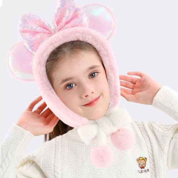 Kid's Earmuffs Bow – Wild Style, Cozy Feel suitable for Outdoor Winter Activiti (3)